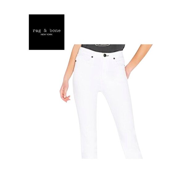 Rag & Bone White High Rise Ankle Cigarette Jeans | Size 25 (2) - Picture 14 of 16